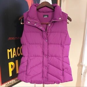 JCREW: Purple/Wine Button/Zip Puffer Vest XS
